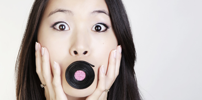 Woman eating licorice