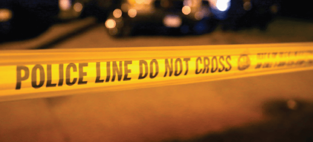 Police tape at crime scene