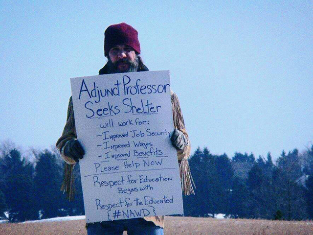 National Adjunct Walkout Day protester